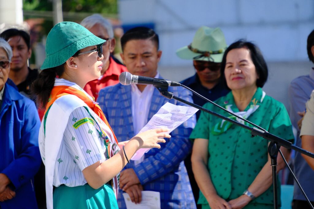 SOFAD Mayor Angela Lacson delivering her speech during the Oath Taking Ceremony at the Baguio City Hall Grounds.