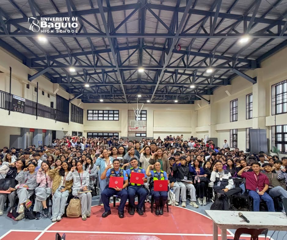 Last batch of UBHS students, speakers, and faculty members pose together for a group photo during the launching of the SAFE UBHS Campaign.