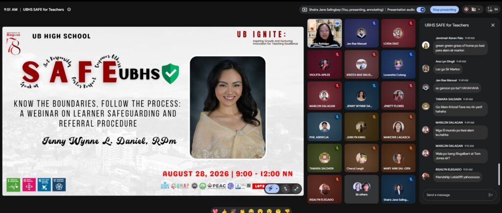 Emcee introducing the speaker during the Teacher Readiness Webinar for the SAFE UBHS Campaign.