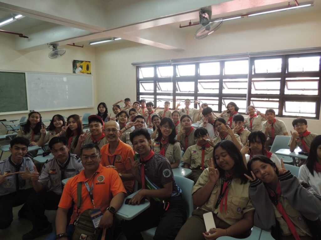Scouters and Scouts proudly gather after a JOTA-JOTI 2025 training session in Baguio City, showcasing teamwork and dedication.