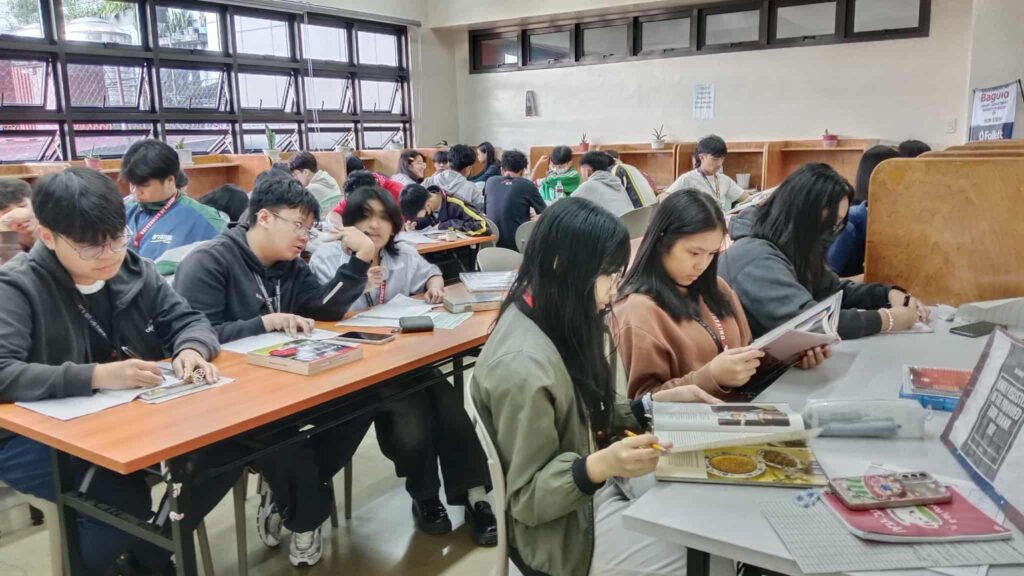 UBHS Students during their Independent Reading Hour at the Library