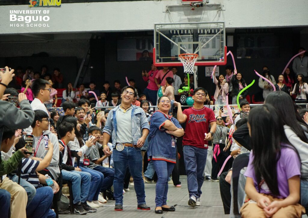 University of Baguio High School (UBHS) teachers and staff take part in the “Denim: Teachers’ Runway” event as students cheer them on with enthusiasm, creating a lively atmosphere of appreciation and camaraderie during High School Day 2025.