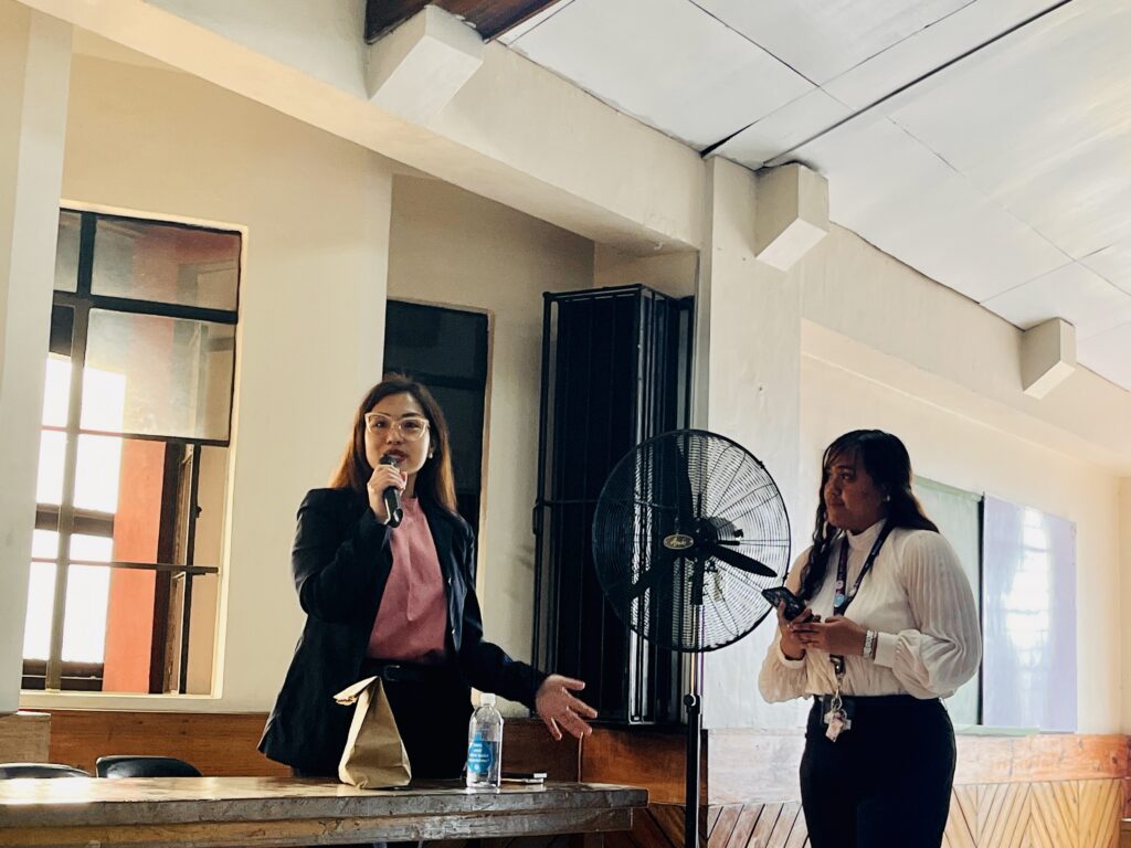 As seen in the picture Atty. Belingon-Bahul explains to students. SDG 4, SDG 8, SDG 16