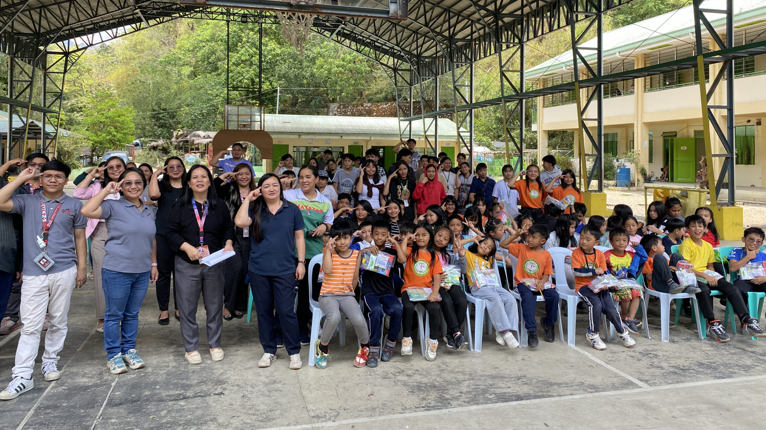 UBHS and Gumatdang Integrated School Faculty and Students during the MOA Signing.